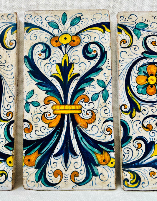 alian Hand Painted Triptych from Deruta | roam. Global Treasures