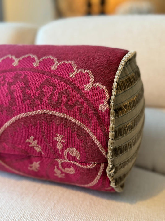 roam. Global Treasures custom cushion |Woven Suzani Fabric