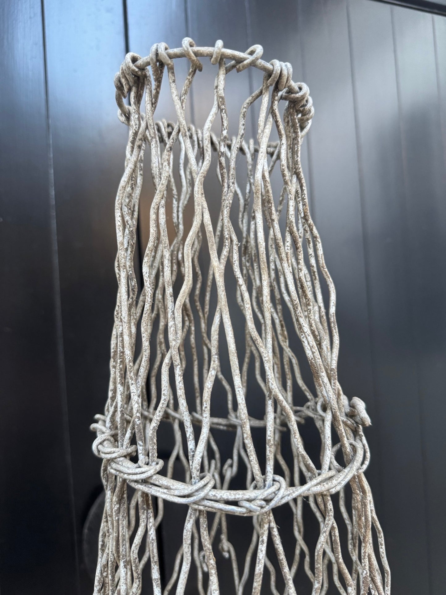 Rare Antique French Wire Fish Trap Pendant Lights | roam. Global Treasures