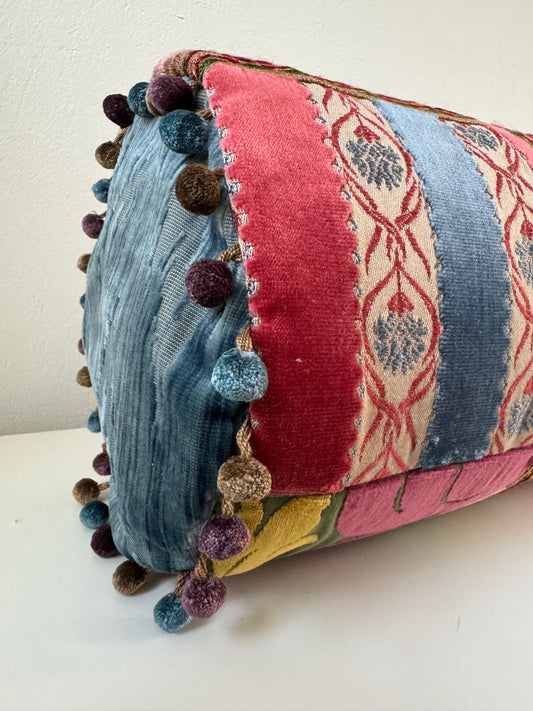 roam. Global Treasures custom cushion |Passamaneria Toscana Velvet Patchwork