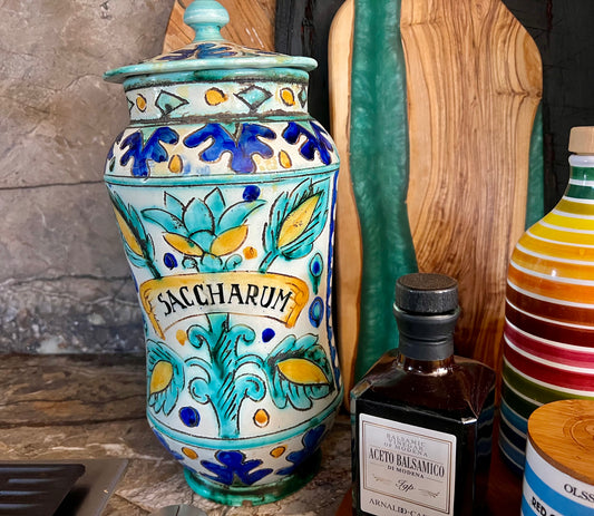 Antique Italian Apothecary Jar – “Saccharum”