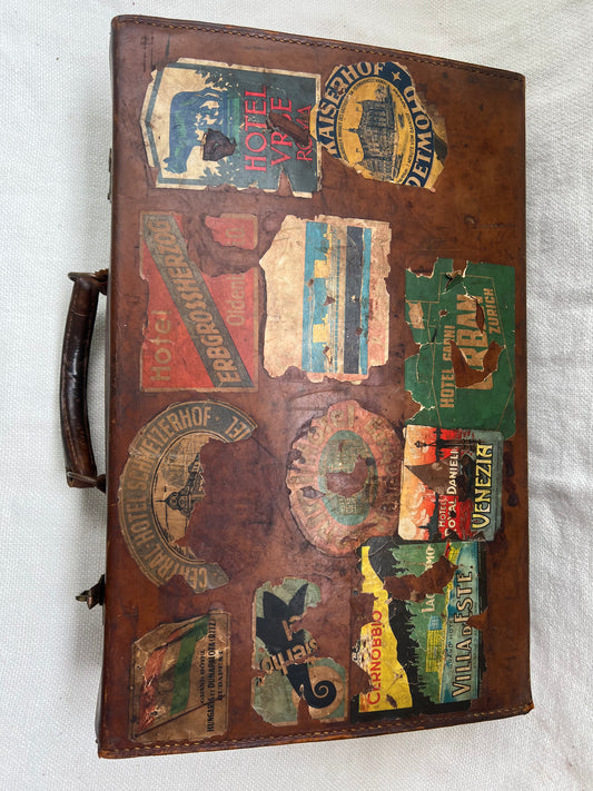 Small Grand Tour of Europe Leather Suitcase | roam. Global Treasures