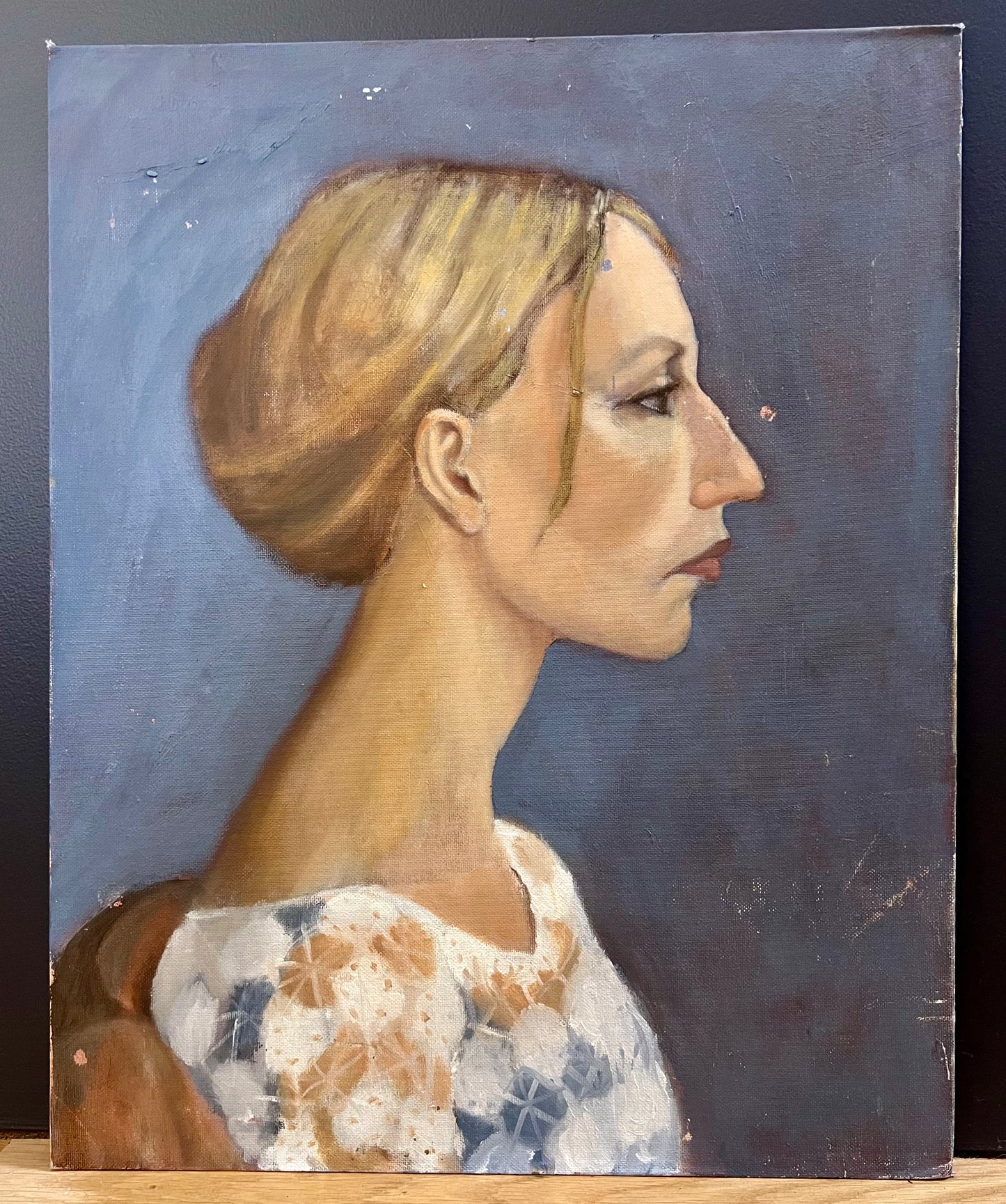 Contemplative female portrait in profile Oil Painting | roam. Global Treasures