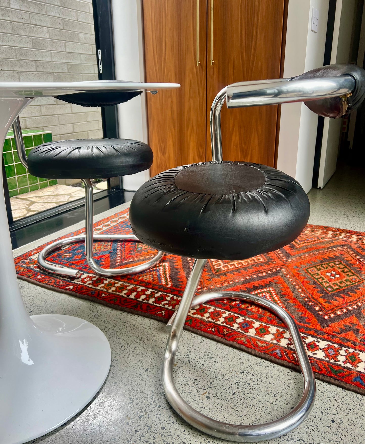 1970’s Cobra Metal & Leather Chairs | roam. Global Treasures