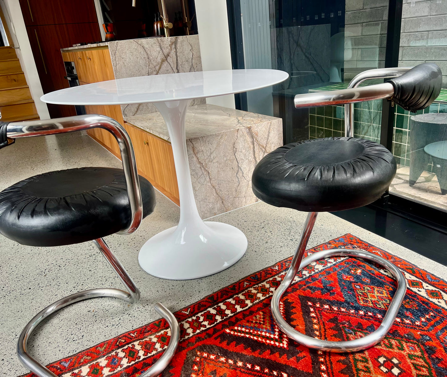 1970’s Cobra Metal & Leather Chairs | roam. Global Treasures