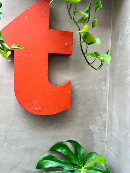 Metal Letter 'T' from Vintage Signage Display