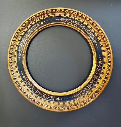 Antique Florentine Round Hand Painted Timber Frame