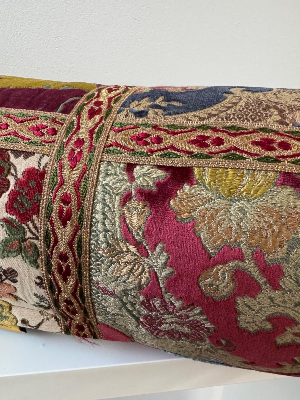 roam. Global Treasures custom cushion |Passamaneria Toscana Velvet Patchwork