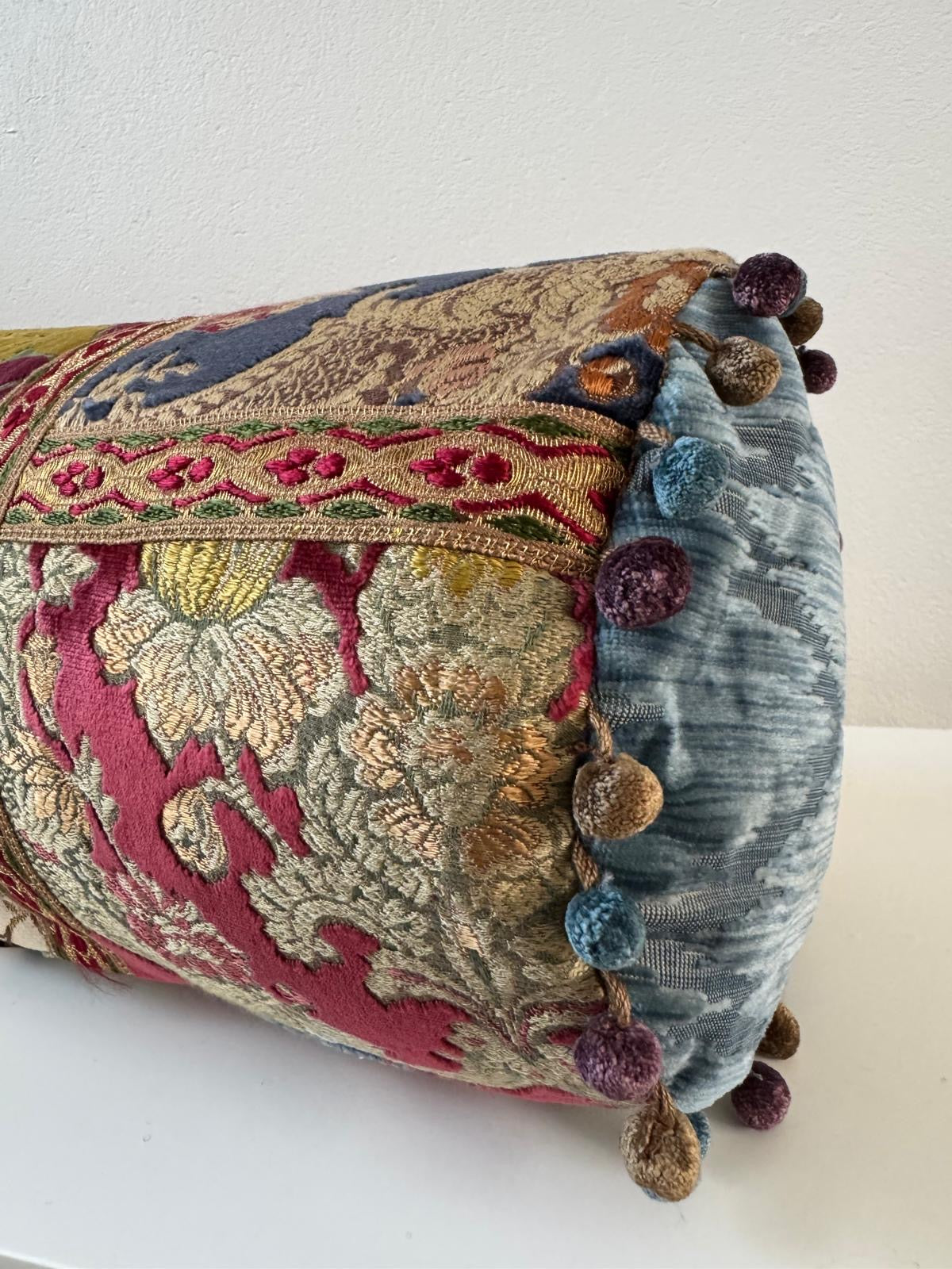 roam. Global Treasures custom cushion |Passamaneria Toscana Velvet Patchwork