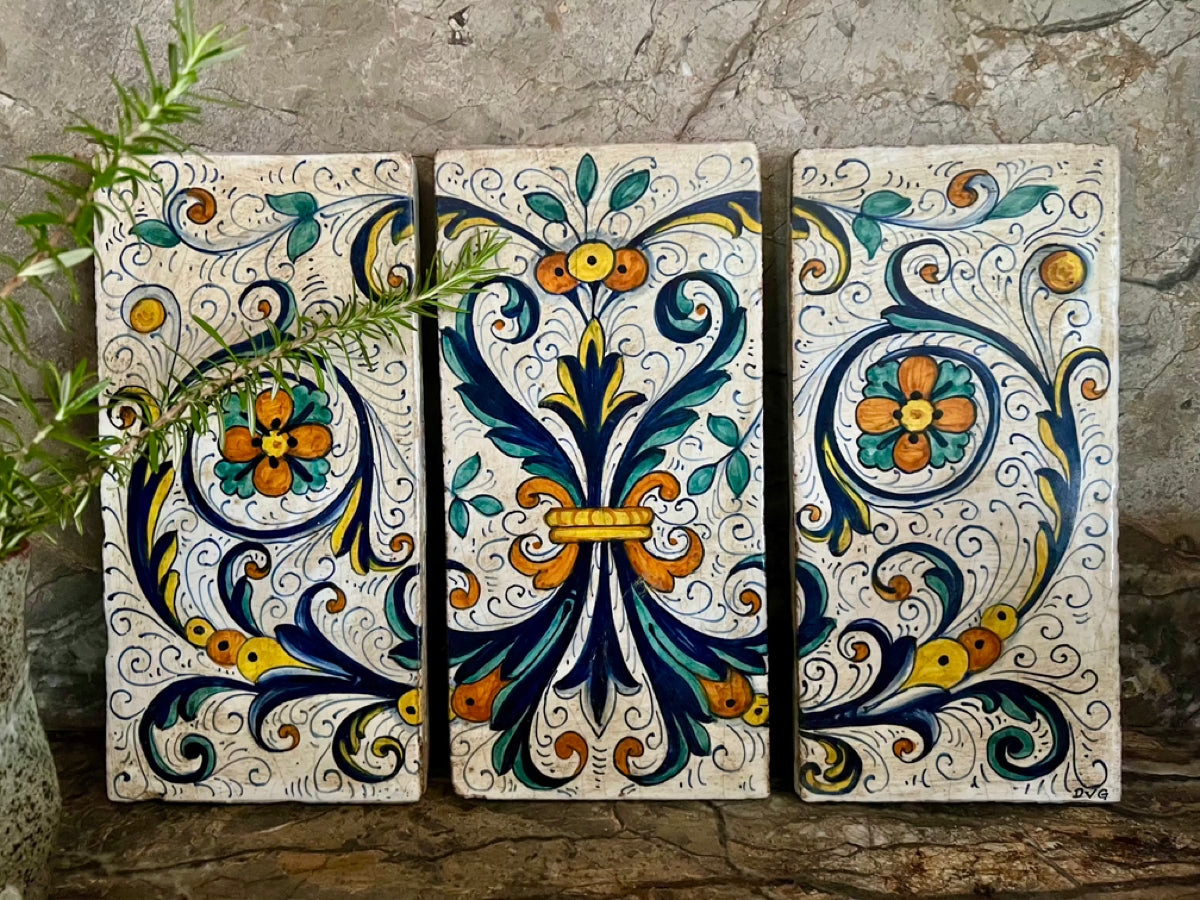 Italian Hand Painted Triptych from Deruta | roam. Global Treasures