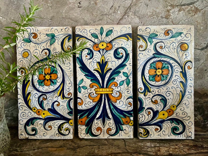Italian Hand Painted Triptych from Deruta | roam. Global Treasures