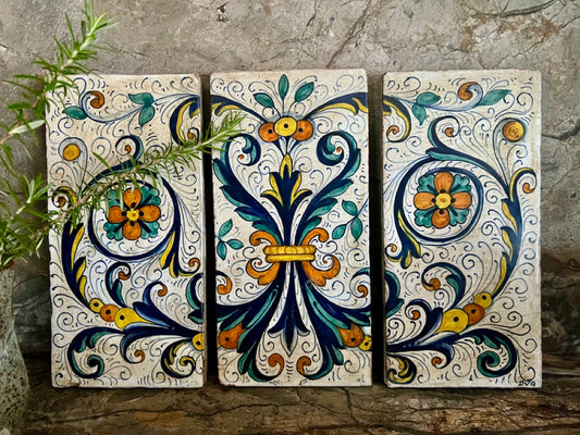 Italian Hand Painted Triptych from Deruta | roam. Global Treasures