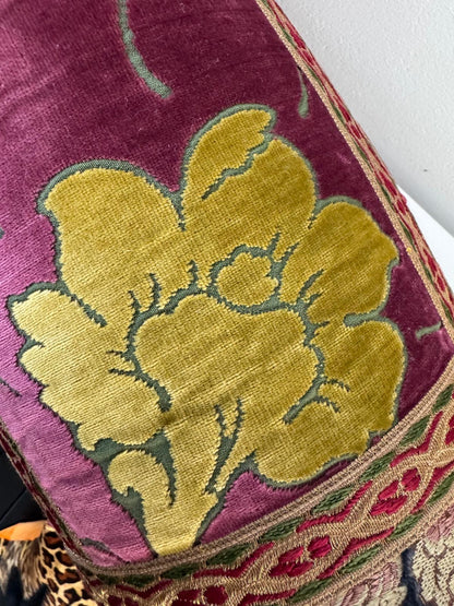 roam. Global Treasures custom cushion |Passamaneria Toscana Velvet Patchwork