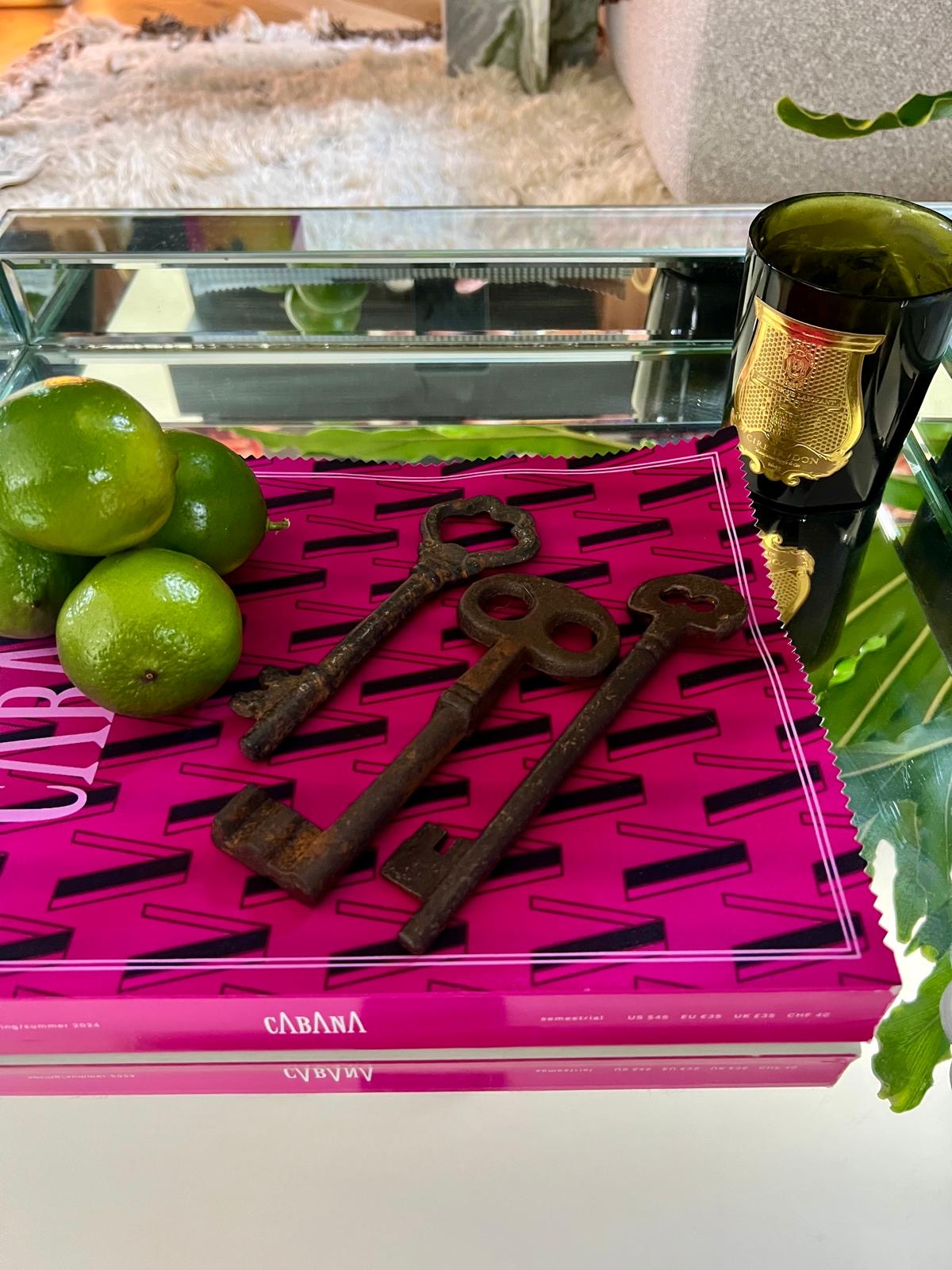 Set of 3 Antique Iron Skeleton Keys – European, 19th Century