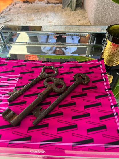 Set of 3 Antique Iron Skeleton Keys – European, 19th Century