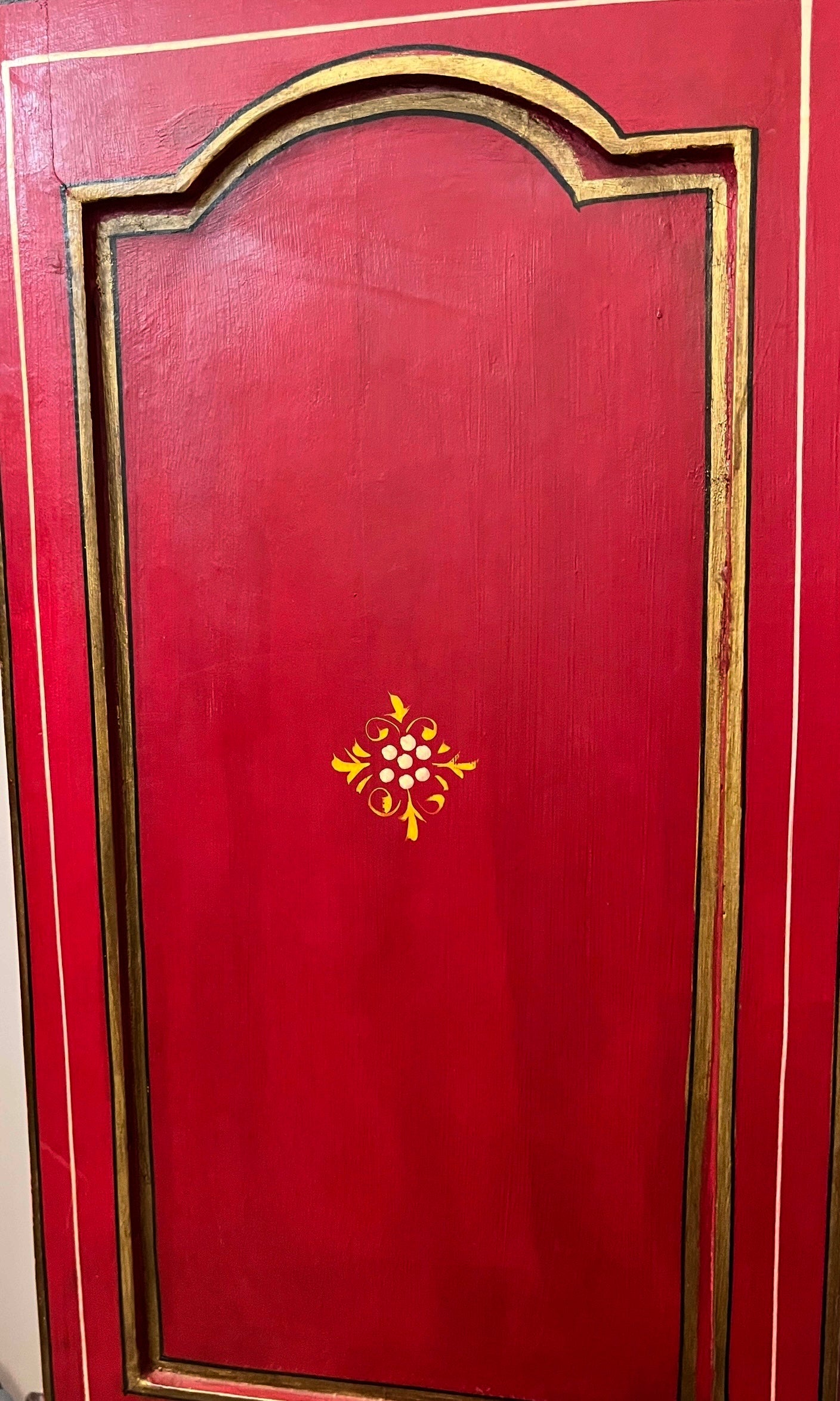 Indian Handpainted Red Armoire Cabinet | roam. Global Treasures