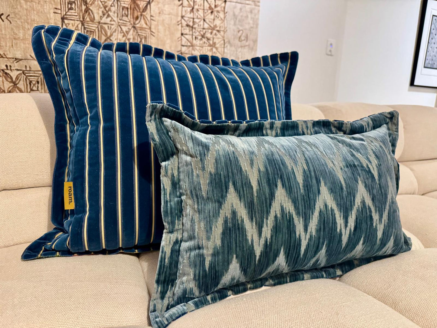 roam. Global Treasures custom cushions | Rubelli velvet fabric