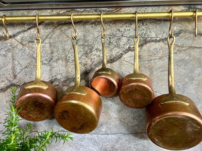 French Copper Saucepans (set of 5)