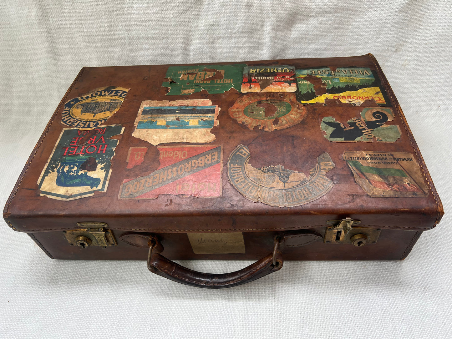 Small Grand Tour of Europe Leather Suitcase | roam. Global Treasures