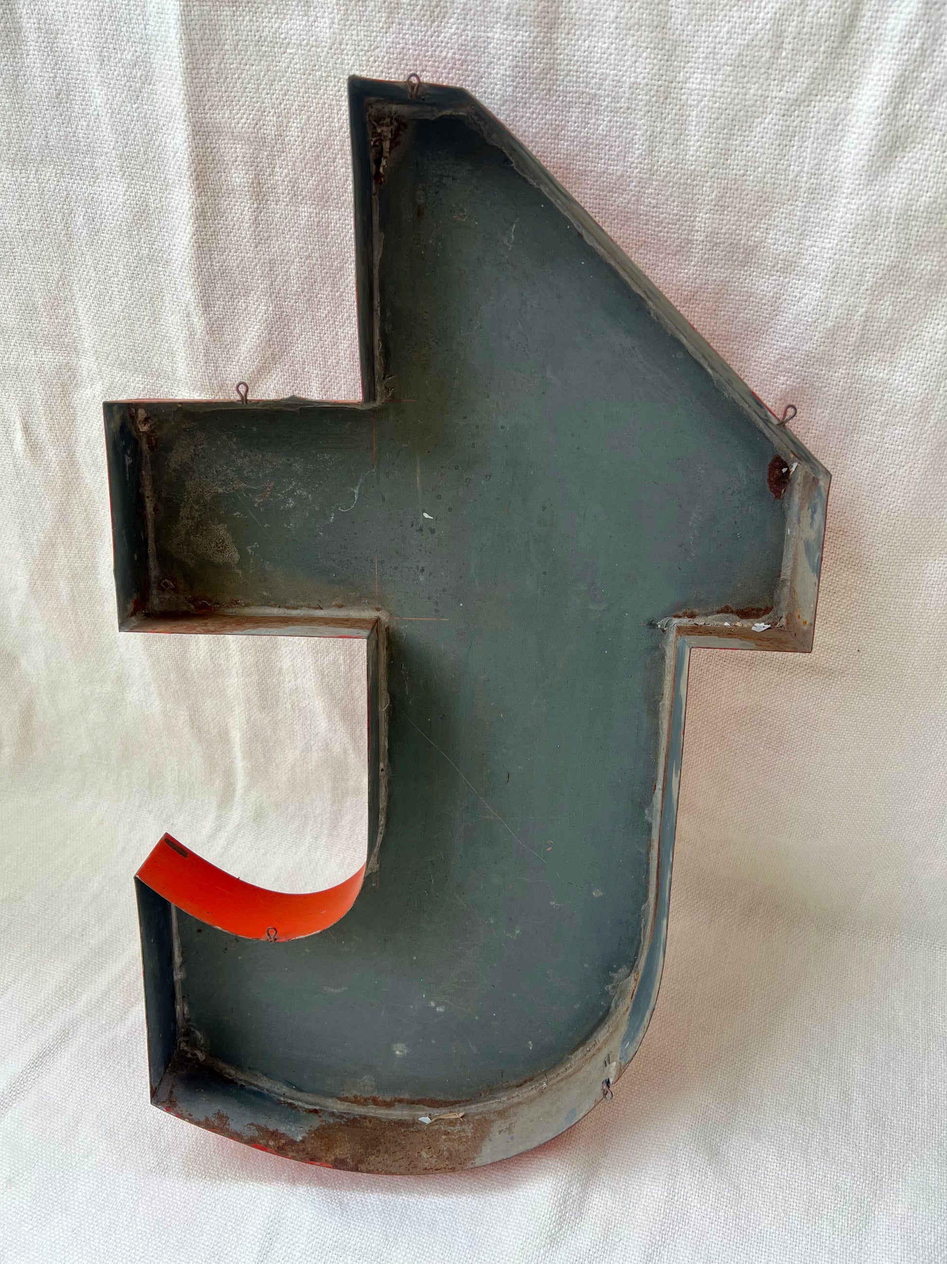 1940’s French metal letter ‘T’ from vintage signage | roam. Global Treasures