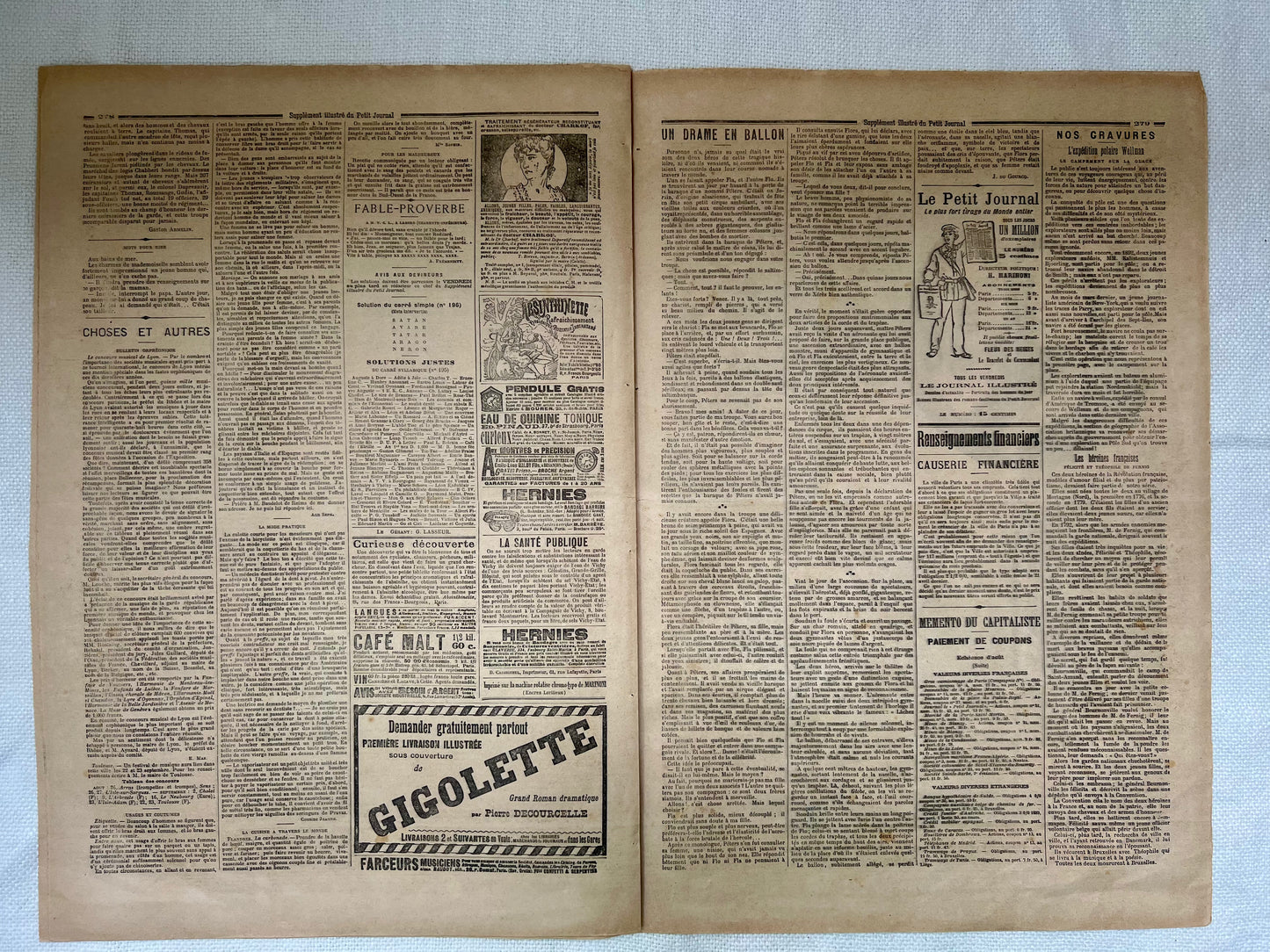 Antique French Newspaper - Le Petit Journal | roam. Global Treasures