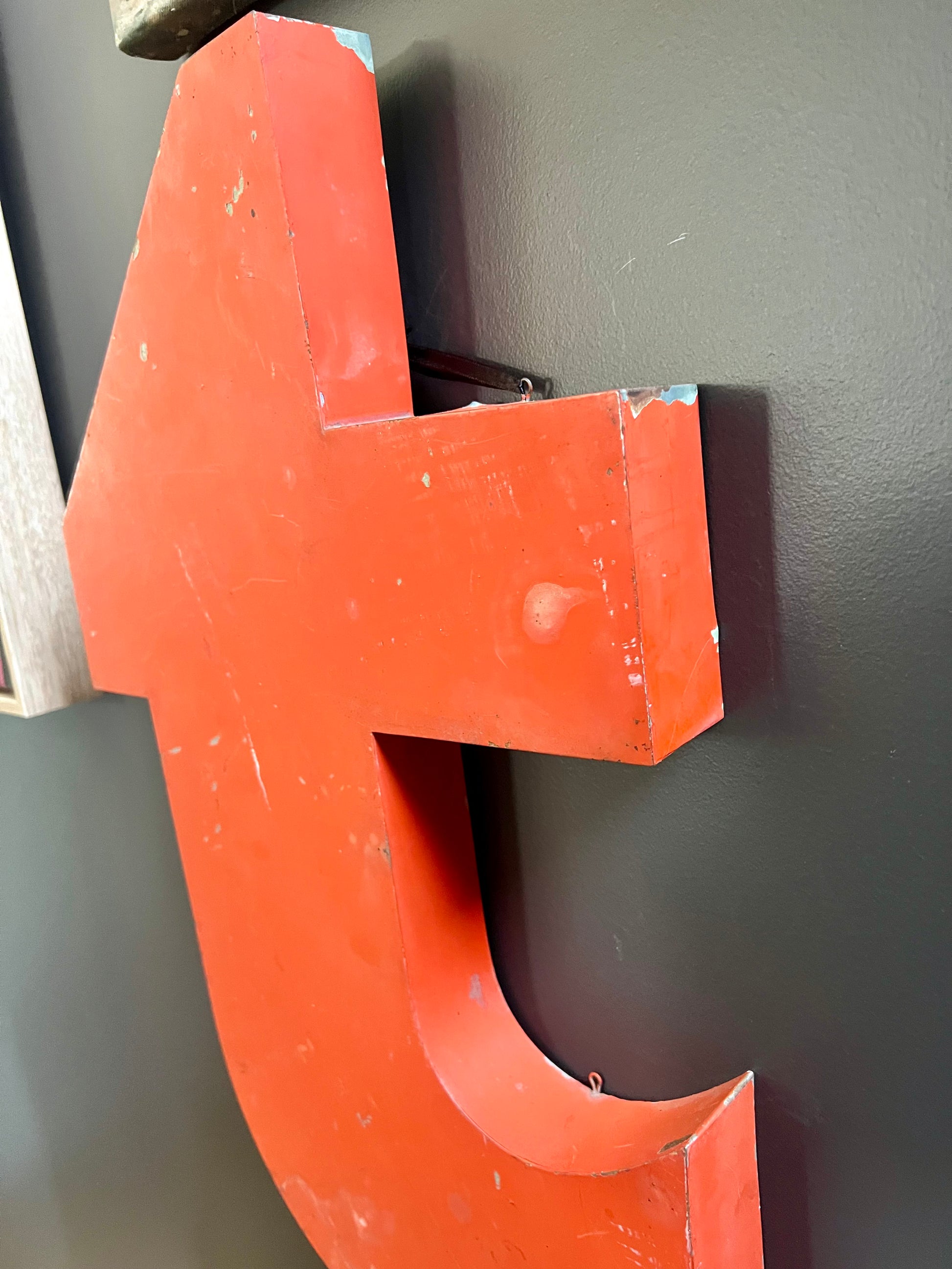 1940’s French metal letter ‘T’ from vintage signage | roam. Global Treasures