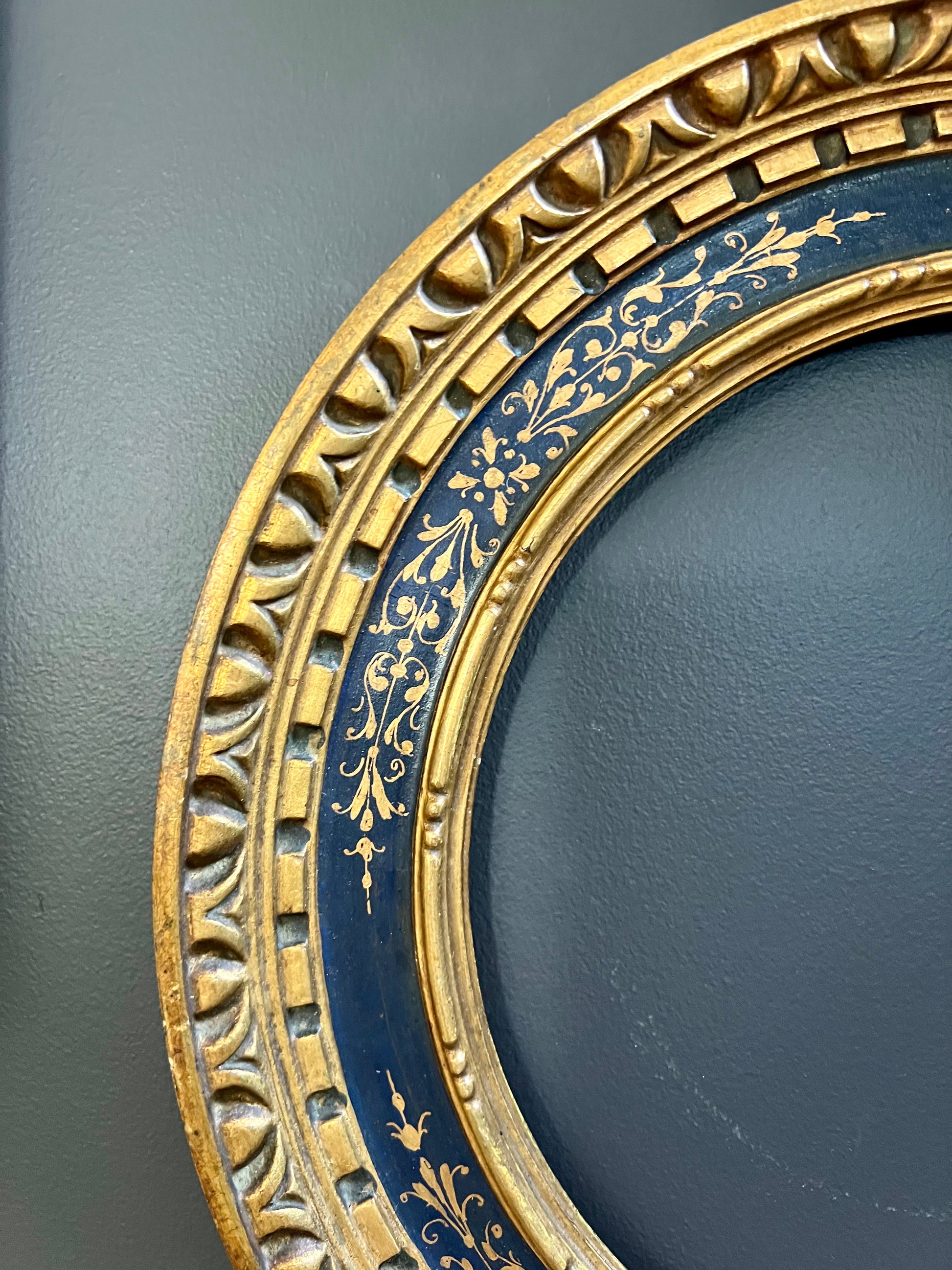 Antique Florentine Round Hand Painted Timber Frame | roam. Global Treasures