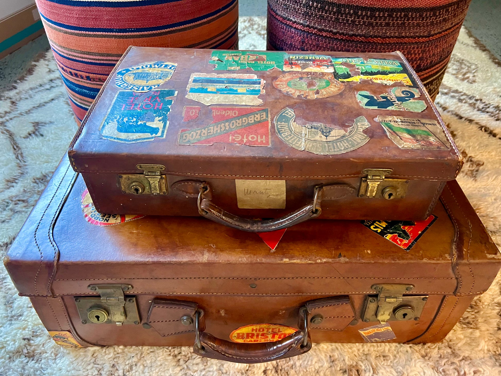 Small Grand Tour of Europe Leather Suitcase | roam. Global Treasures