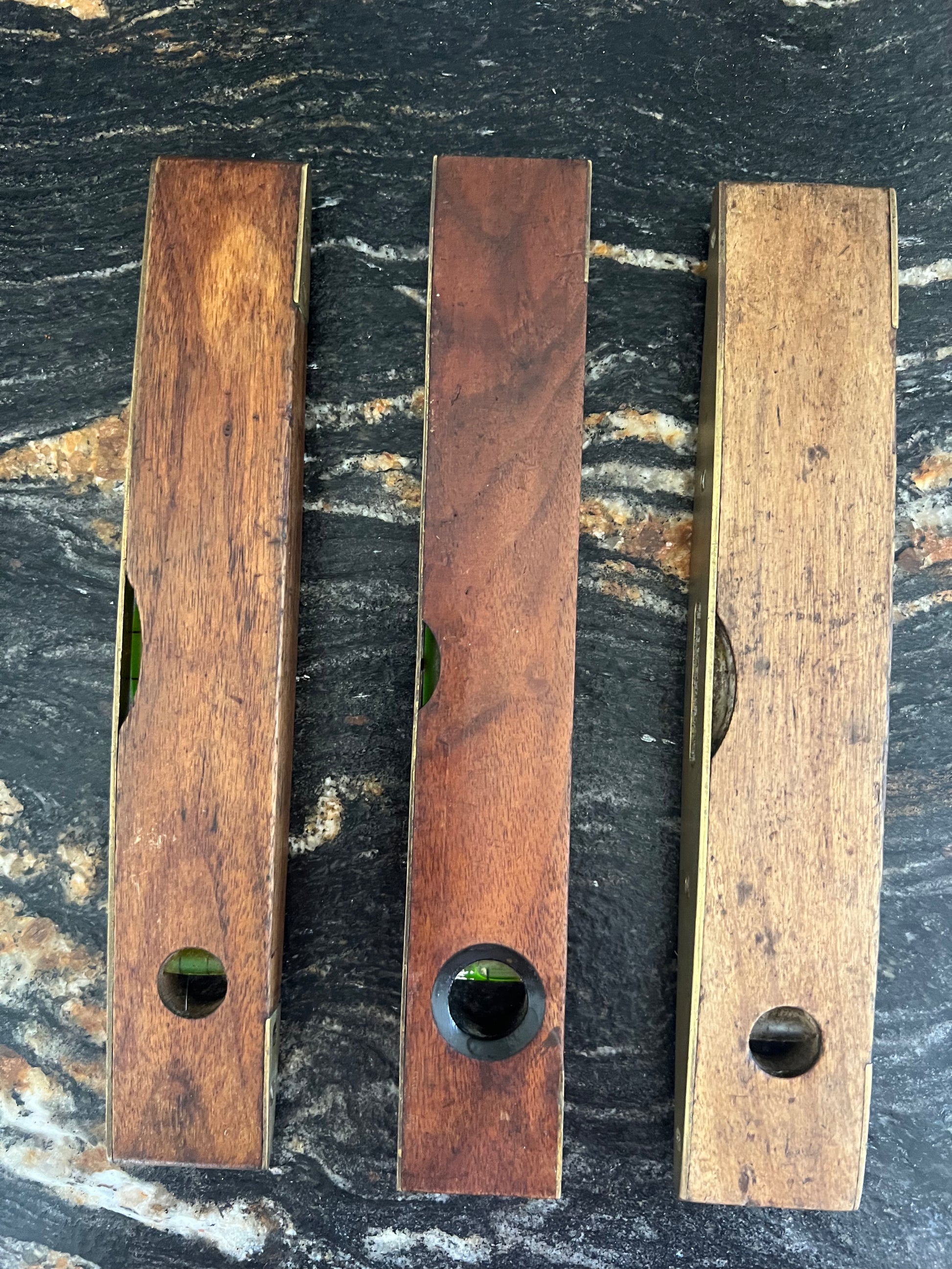 Vintage Timber & Brass Spirit Levels | roam. Global Treasures