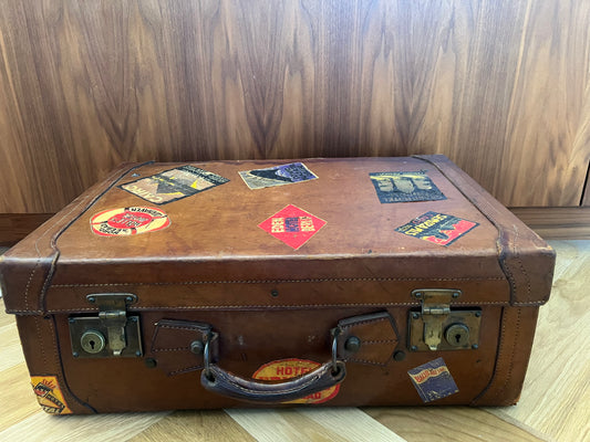 Large Grand Tour of Europe Leather Suitcase | roam. Global Treasures