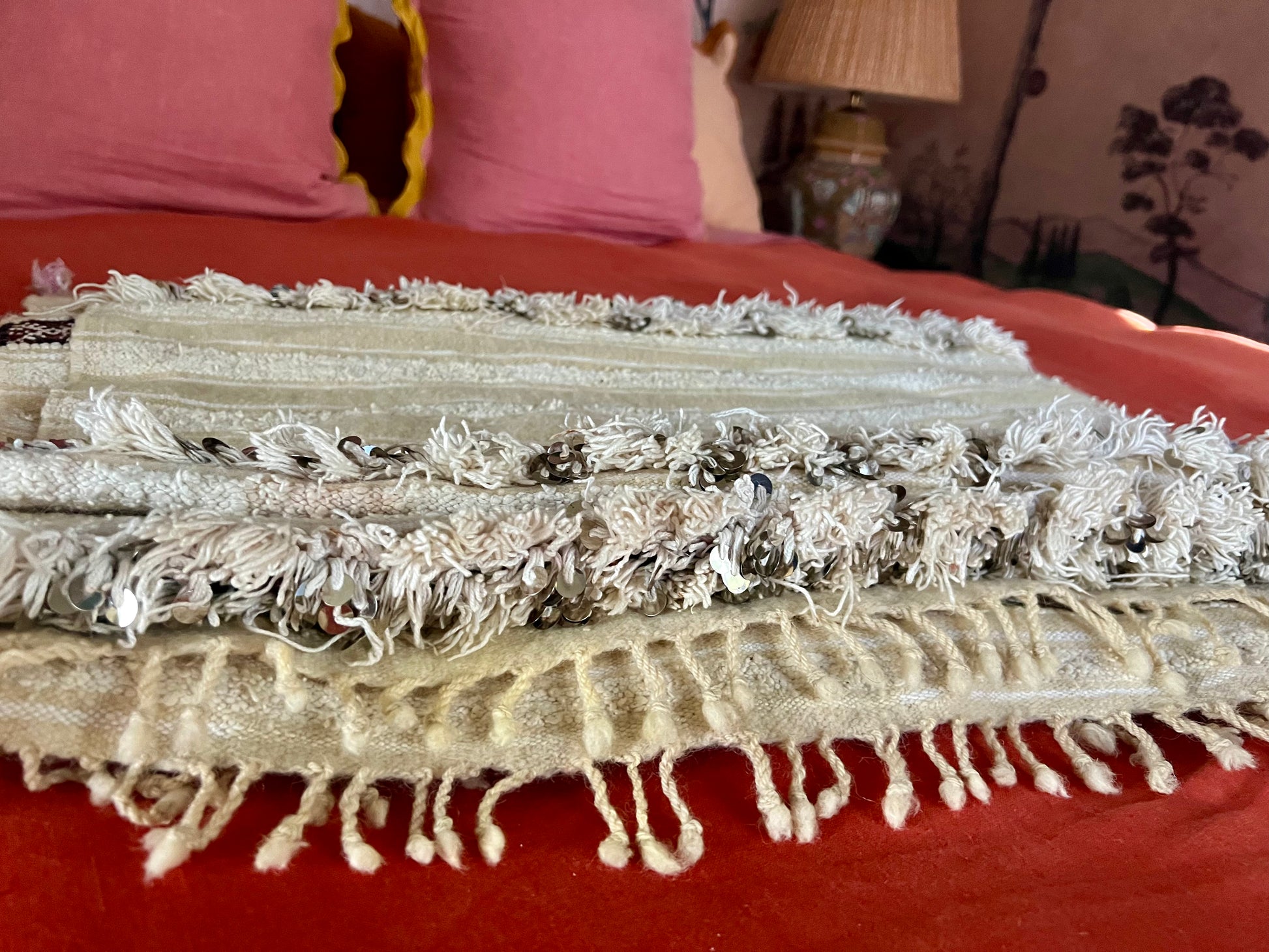 Vintage handwoven Moroccan Wedding Blanket | roam. Global Treasures