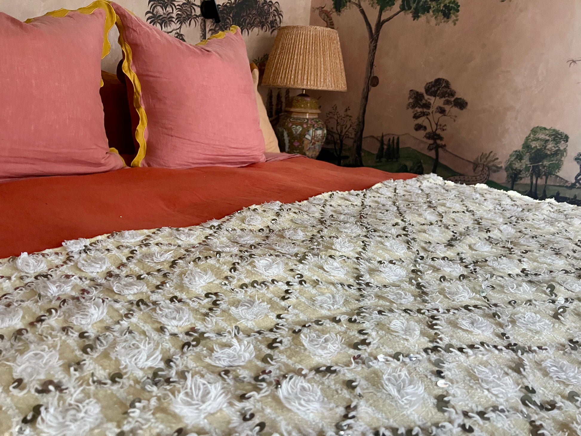 Vintage handwoven Moroccan Wedding Blanket | roam. Global Treasures
