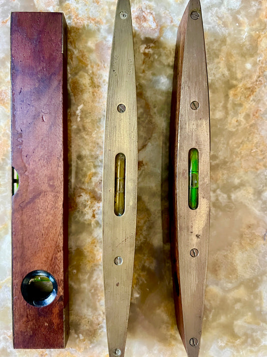 Vintage Timber & Brass Spirit Levels | roam. Global Treasures