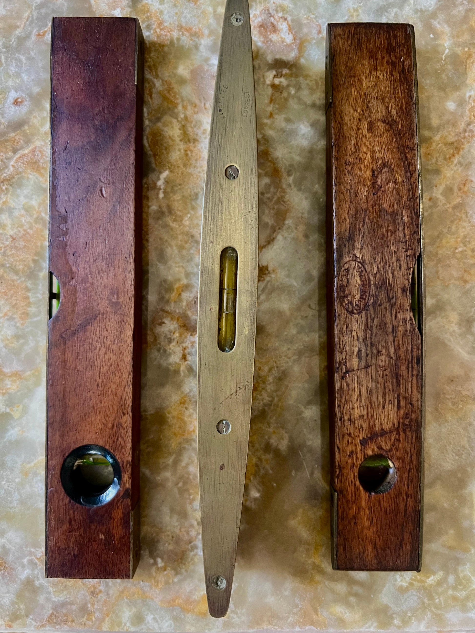Vintage Timber & Brass Spirit Levels | roam. Global Treasures