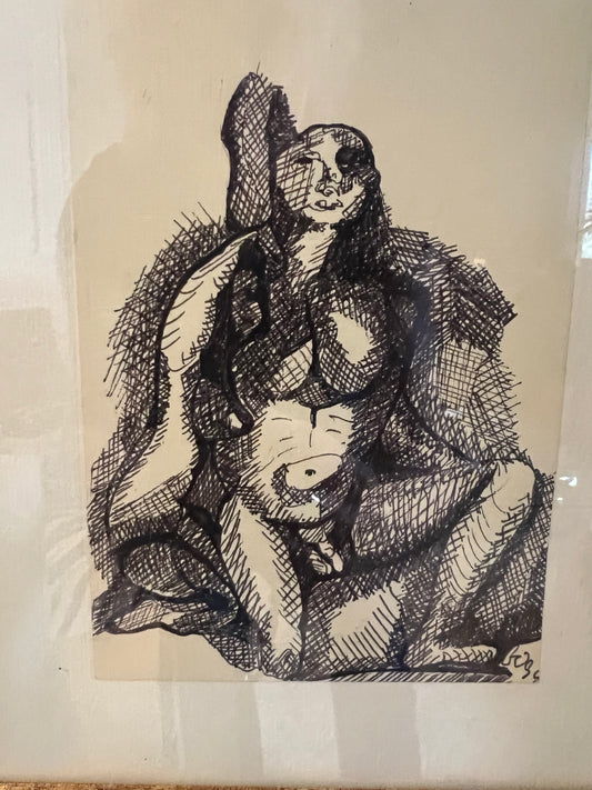 Male and female nude ink frame artwork | roam. Global Treasures