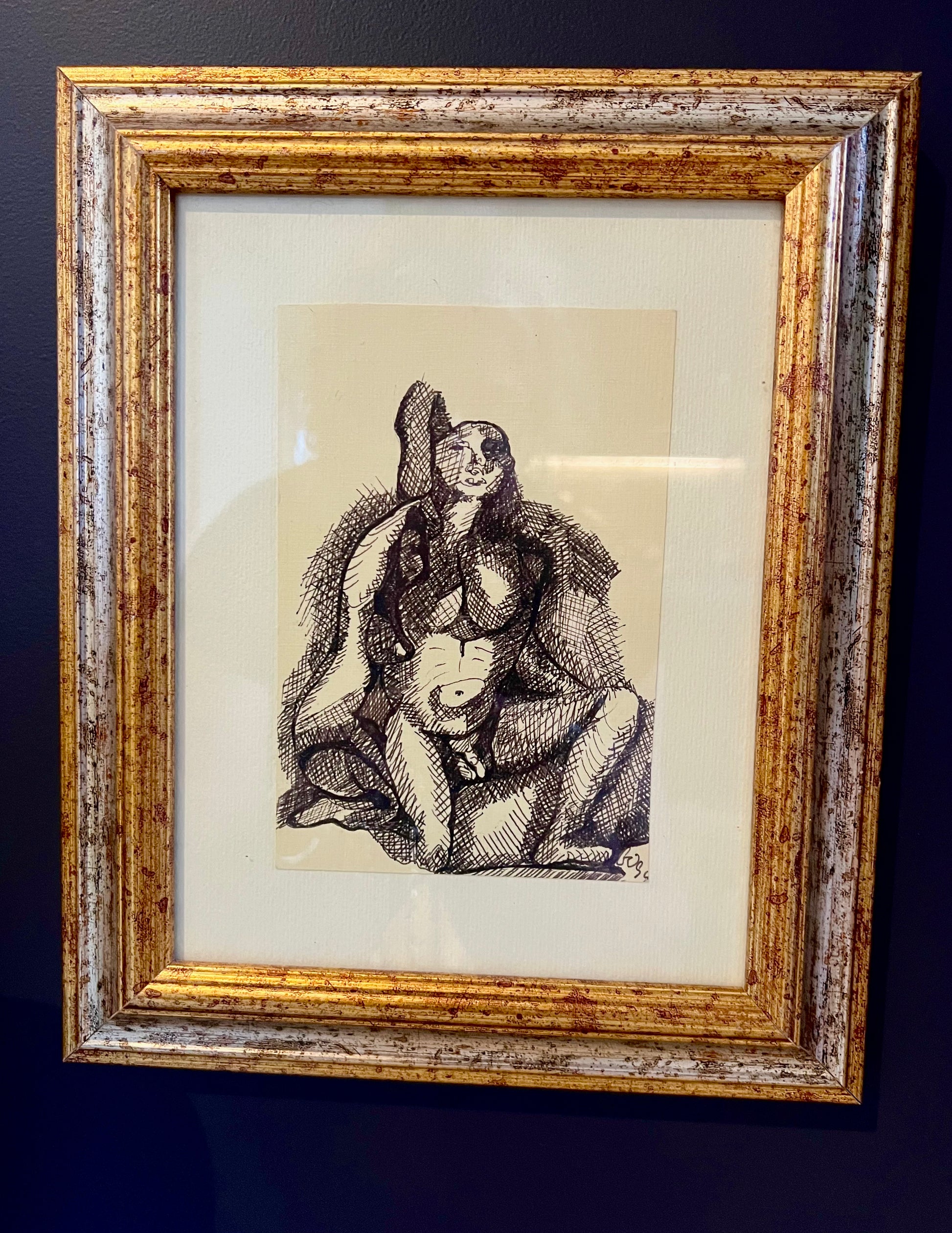 Male and female nude ink frame artwork | roam. Global Treasures